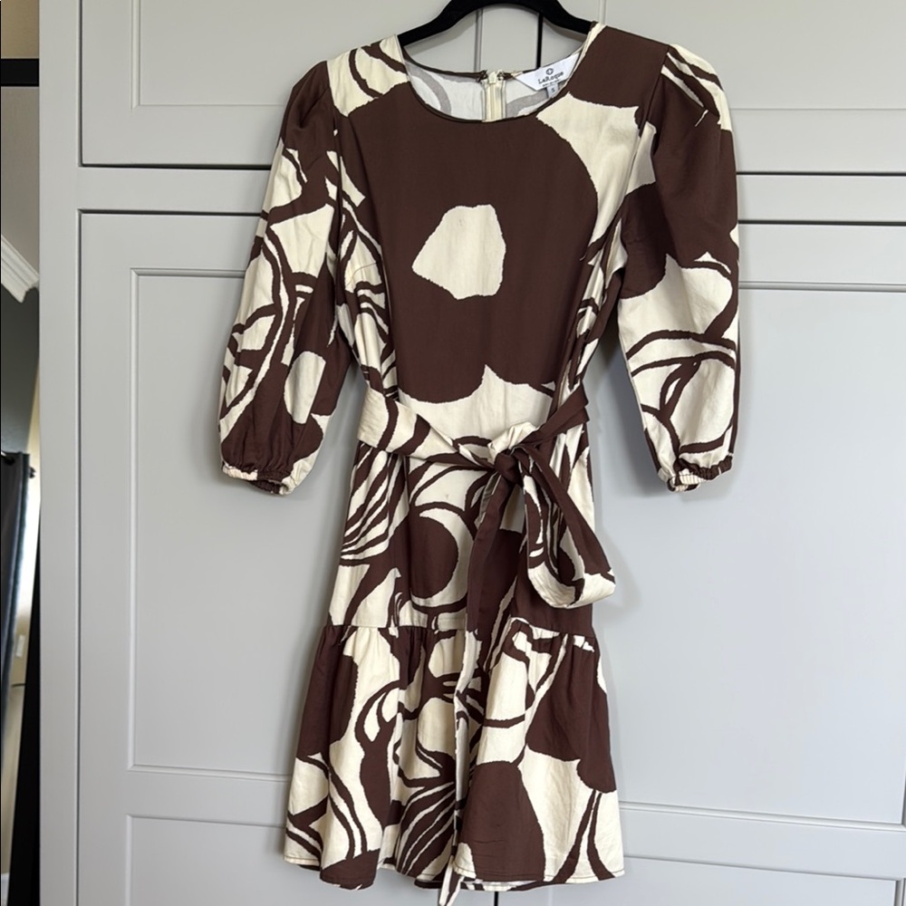 LaRoque Brown and Cream Patterned Dress